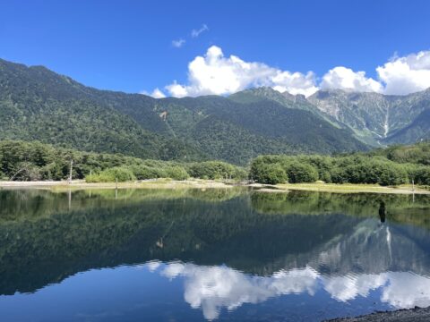 大正池と穂高連峰