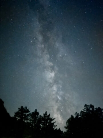 9月の上高地で見る天の川のいて座方向