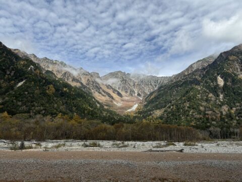 小梨平キャンプ場から見る穂高連峰