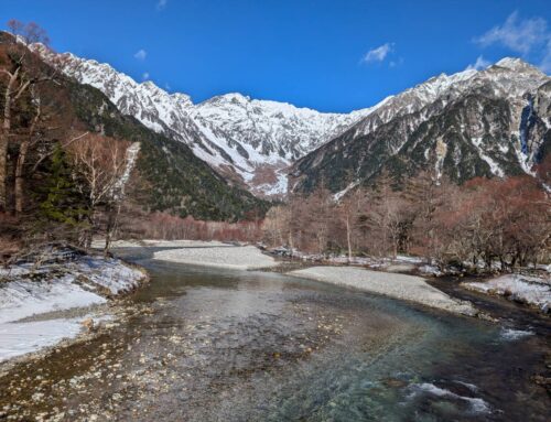 ようやくの雪景色【12月2日の上高地の様子】