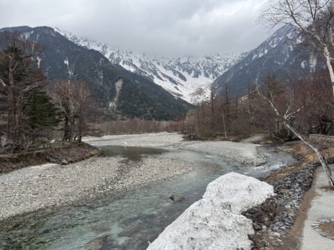 河童橋から眺めた穂高連峰