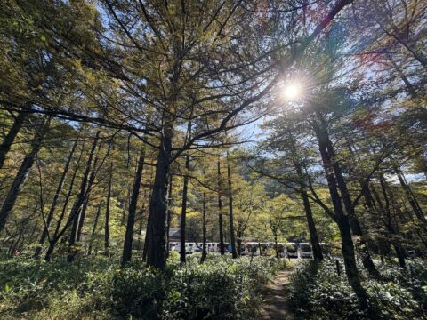 10月の上高地バスターミナル