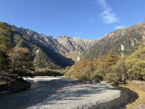 河童橋から望む穂高連峰