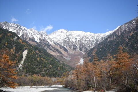 晩秋の穂高連峰