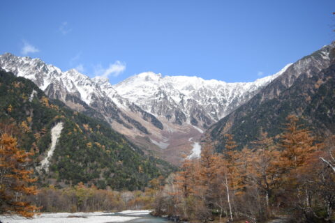 晩秋の穂高連峰