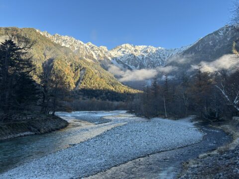 晩秋の穂高連峰