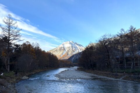 上高地　河童橋から望む焼岳