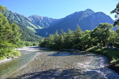 朝の穂高連峰