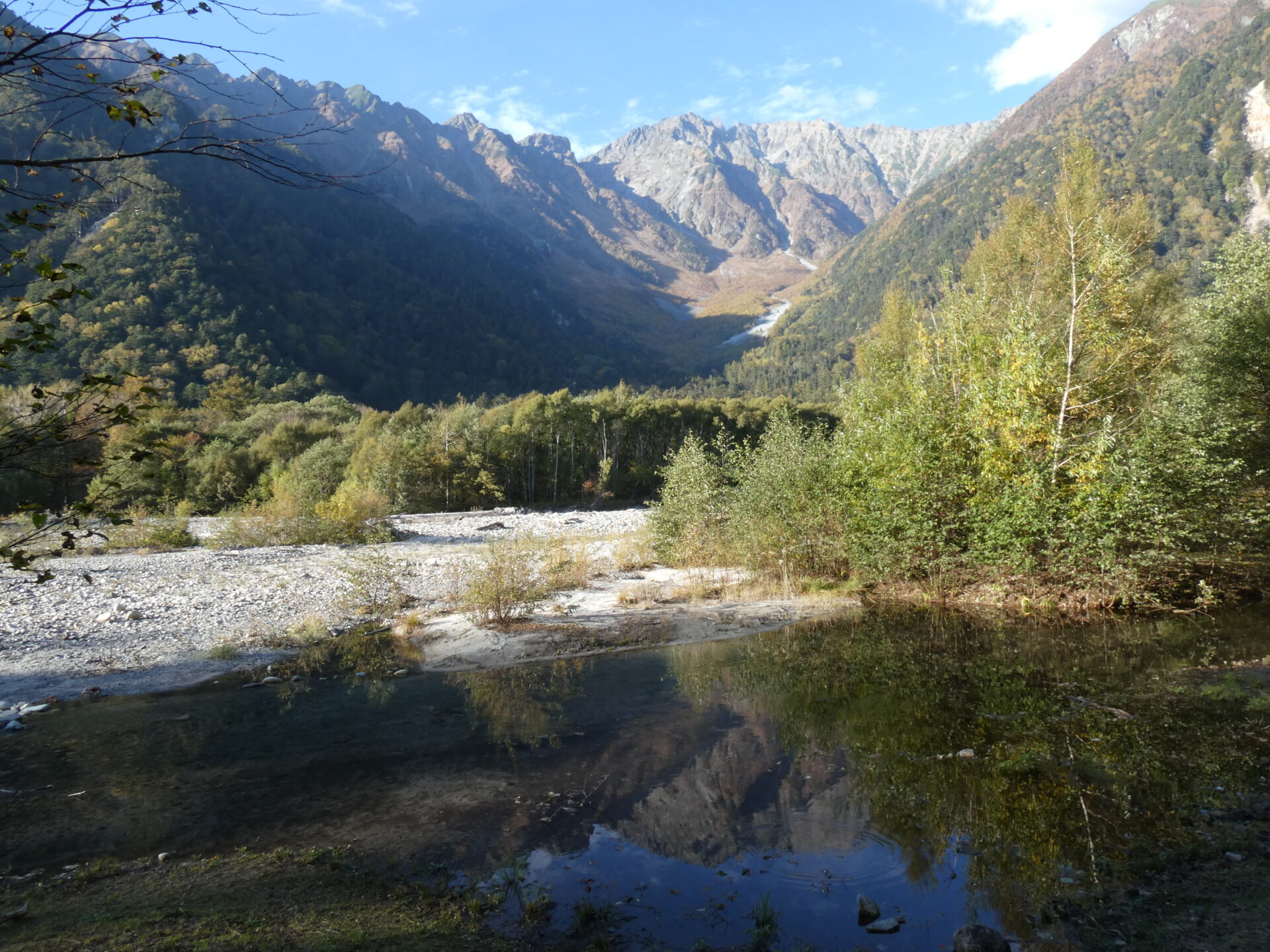 10月中旬の上高地・穂高連峰